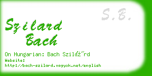 szilard bach business card